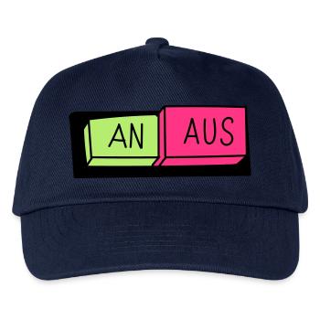 An / Aus Schalter - Kinder Basecap - Navy - Vorne