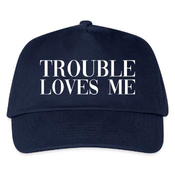 Trouble Loves Me - Ärger liebt mich - Kinder Basecap - Navy - Vorne