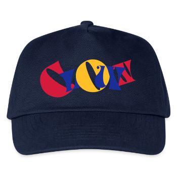 Clown Bunte Buchstaben Text Logo Witzig Lustig - Kinder Basecap - Navy - Vorne