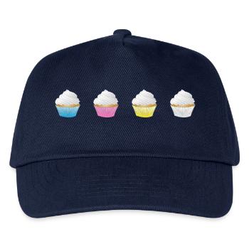 cupcake muffin cake kuchen backen bakery25 - Kinder Basecap - Navy - Vorne
