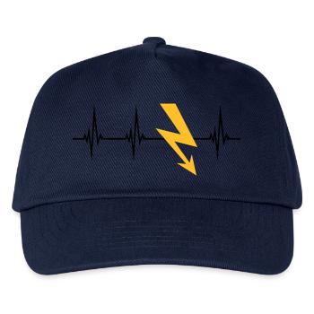 strom puls herzschlag frequenz elektrisch blitz en - Kinder Basecap - Navy - Vorne