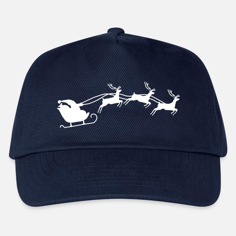 Weihnachtsmann mit Schlitten - Kinder Basecap - Navy