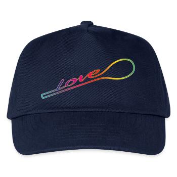 Mit Liebe gekocht – bunter Kochlöffel - Kinder Basecap - Navy - Vorne
