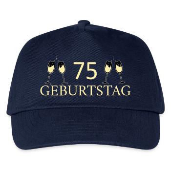 75.Geburtstag 75 Jahre - Kinder Basecap - Navy - Vorne