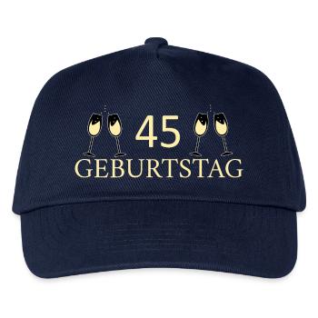 45.Geburtstag 45 Jahre - Kinder Basecap - Navy - Vorne