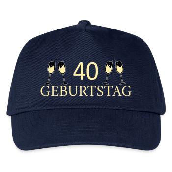 40.Geburtstag 40 Jahre - Kinder Basecap - Navy - Vorne