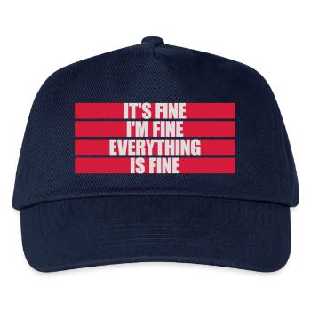 everything is fine Zitat - Kinder Basecap - Navy - Vorne