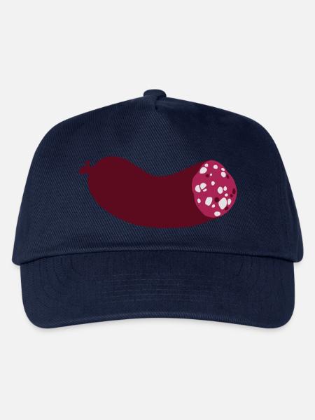 halbe Wurst dreifarbig mit Weiß - Kinder Basecap - Navy