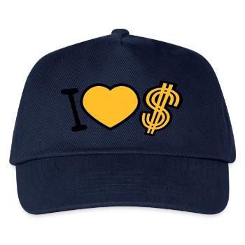 coeur dollar j'aime amour symbole signe argent riche - Casquette de baseball Enfant - marine - Devant