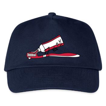 Brosse à dents merde merde comique face à un - Casquette de baseball Enfant - marine - Devant