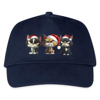 Grim Christmas Cats Trio Presents - Kids’ Baseball Cap - navy - Front