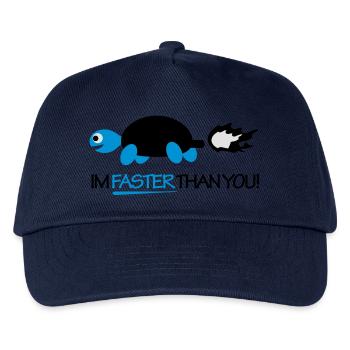 Turtle - Im faster than you! - Kinder Basecap - Navy - Vorne