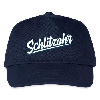Schlitzohr - Schweizerdeutsch - Mundart - Dialekt - Kinder Basecap - Navy - Vorne