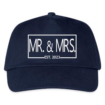 Mr. & Mrs. Est. 2023 - Männer & Frauen Hochzeitsgeschenk - Kinder Basecap - Navy - Vorne