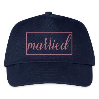 Verheiratetes passendes Paar Männer & Frauen Hochzeitstag - Kinder Basecap - Navy - Vorne
