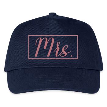 Mrs. Matching Paar Verlobung Hochzeit Flitterwochen - Kinder Basecap - Navy - Vorne