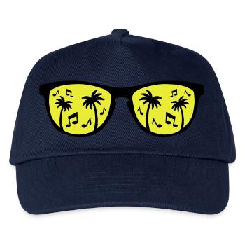 brille palmen music - Kinder Basecap - Navy - Vorne