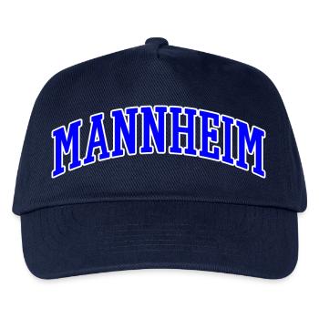 Mannheim Schriftzug Blau Weiß - Kinder Basecap - Navy - Vorne
