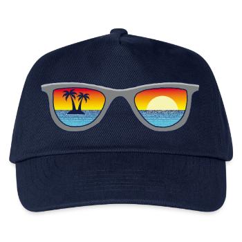 Sonnenbrille und Paradies - Kinder Basecap - Navy - Vorne