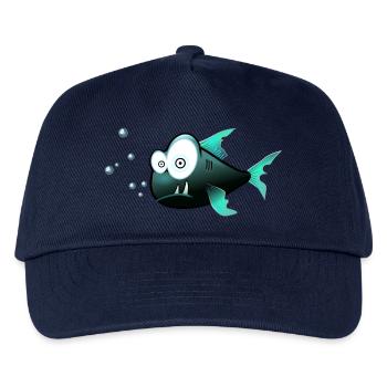 Fish with teeth comic shark - Kids’ Baseball Cap - navy - Front