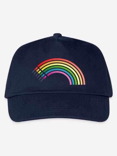 Regenbogen LED - Kinder Basecap - Navy