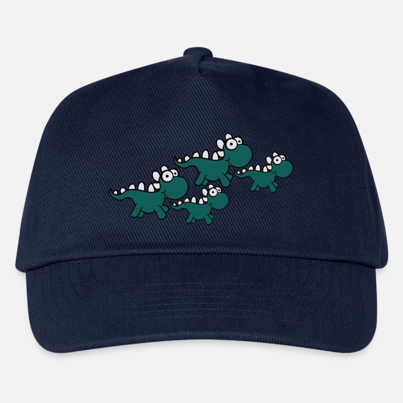 Dino Familie 2 Kinder Mama Papa Eltern Süß - Kinder Basecap - Navy