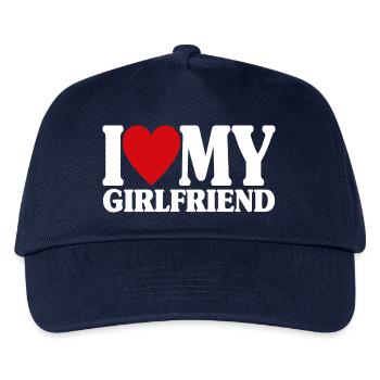 Ich liebe meine Freundin passendes Valentinstagsgeschenk - Kinder Basecap - Navy - Vorne