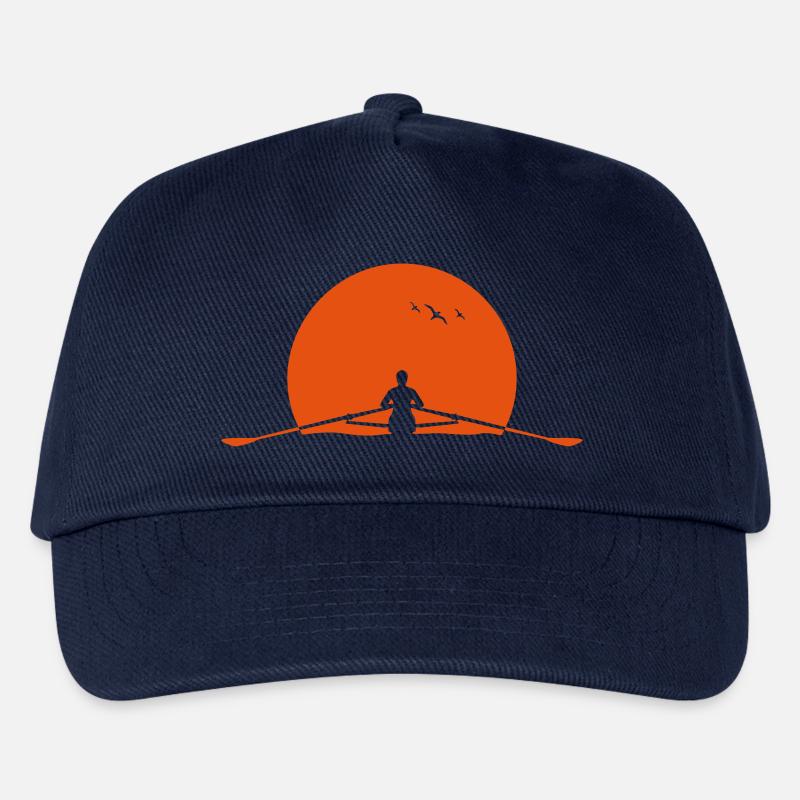 rundern Sonnenuntergang Ruderer Ruderboot Skulls - Kinder Basecap - Navy