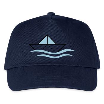 Paper boat on waves - Kids’ Baseball Cap - navy - Front