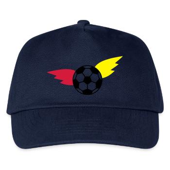 Fußball fliegender Ball Flagge Meisterschaft - Kinder Basecap - Navy - Vorne