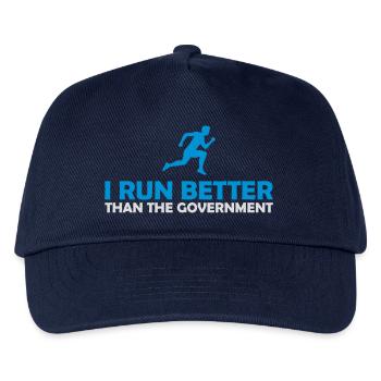 run better than government - Kids’ Baseball Cap - navy - Front