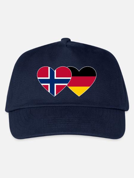 Norwegen Deutschland Flagge Herz - Kinder Basecap - Navy