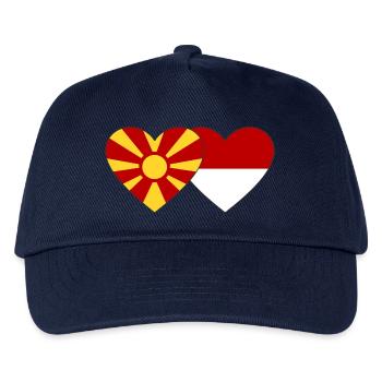 Macedonia Indonesia Flag Heart - Kids’ Baseball Cap - navy - Front