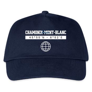 Chamonix-Mont-Blanc Frankreich Koordinaten - Kinder Basecap - Navy - Vorne