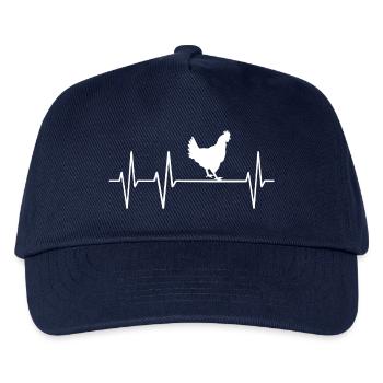Chicken Chickens Heartbeat Poultry Eggs Palpitations - Kids’ Baseball Cap - navy - Front