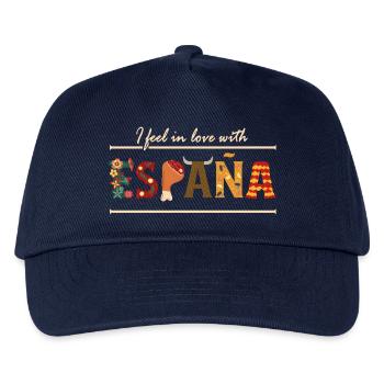 I Feel In Love With España Spanien Urlaub Spruch - Kinder Basecap - Navy - Vorne