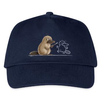Schnabeltier Höhlenmalerei Tierhumor Steinzeit - Kinder Basecap - Navy - Vorne
