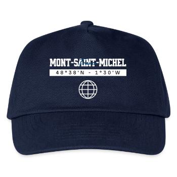 Mont-Saint-Michel Frankreich Koordinaten Souvenir - Kinder Basecap - Navy - Vorne
