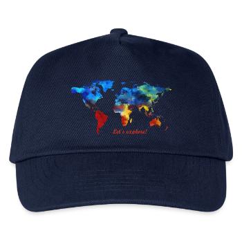 Lets explore! Weltkarte - Kinder Basecap - Navy - Vorne