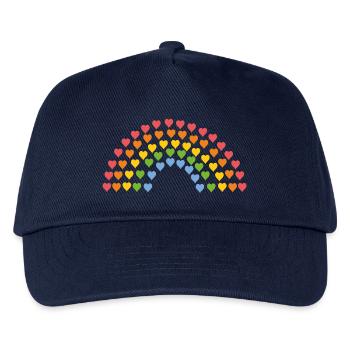 Regenbogen aus Herzen - Kinder Basecap - Navy - Vorne