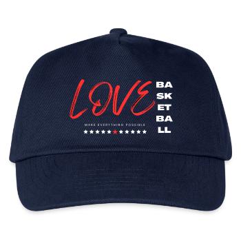 Liebe Basketball Rot - Kinder Basecap - Navy - Vorne