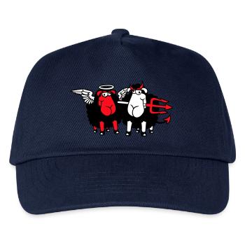 2 Mouton Ange Diable Satan Enfer Mal Paradis Bien - Casquette de baseball Enfant - marine - Devant