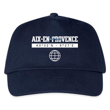 Aix-en-Provence Frankreich Koordinaten Reise - Kinder Basecap - Navy - Vorne