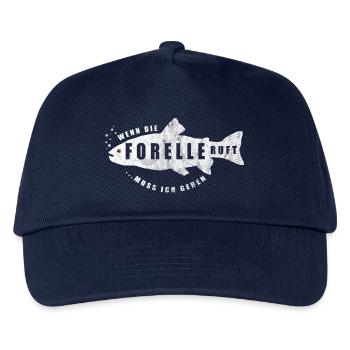 Forelle Forellen Angeln Angler Angelrute Fischen - Kinder Basecap - Navy - Vorne