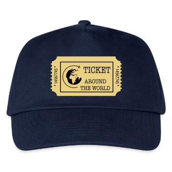 Around the World Ticket - Kinder Basecap - Navy - Vorne