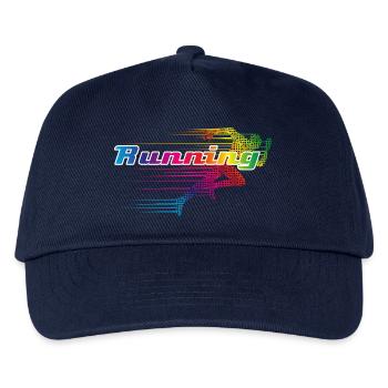 Colorful runner in sprint lettering "Running - Kids’ Baseball Cap - navy - Front
