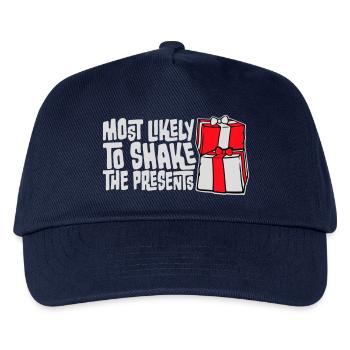 Most Likely to Shake the Presents Weihnachten Spaß - Kinder Basecap - Navy - Vorne