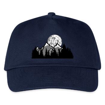 night moon full moon mountains hills forest mountainous exp - Kids’ Baseball Cap - navy - Front