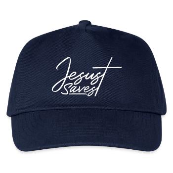Jesus Saves Glaube Christliche Liebe Gott Religion - Kinder Basecap - Navy - Vorne