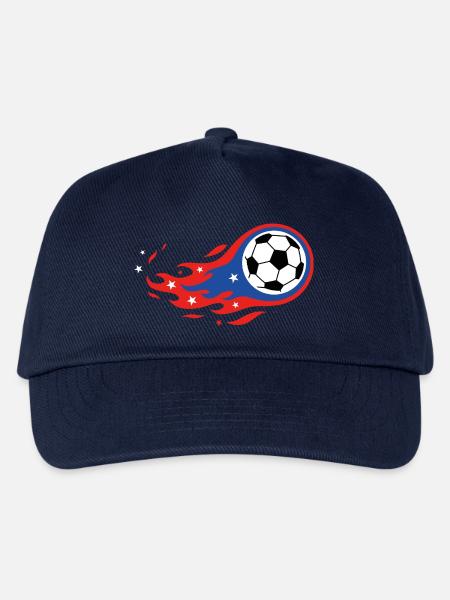 Football Soccer USA Fireball Comet Fanshirt - Kinder Basecap - Navy